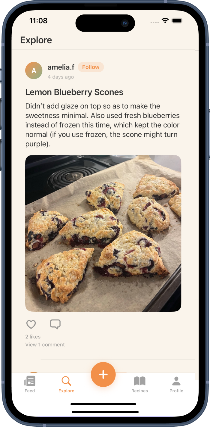 Potluck Club feed showing friends cooking